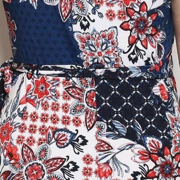 Patchwork Print Floral Dress Wrap - Picture 7 of 9